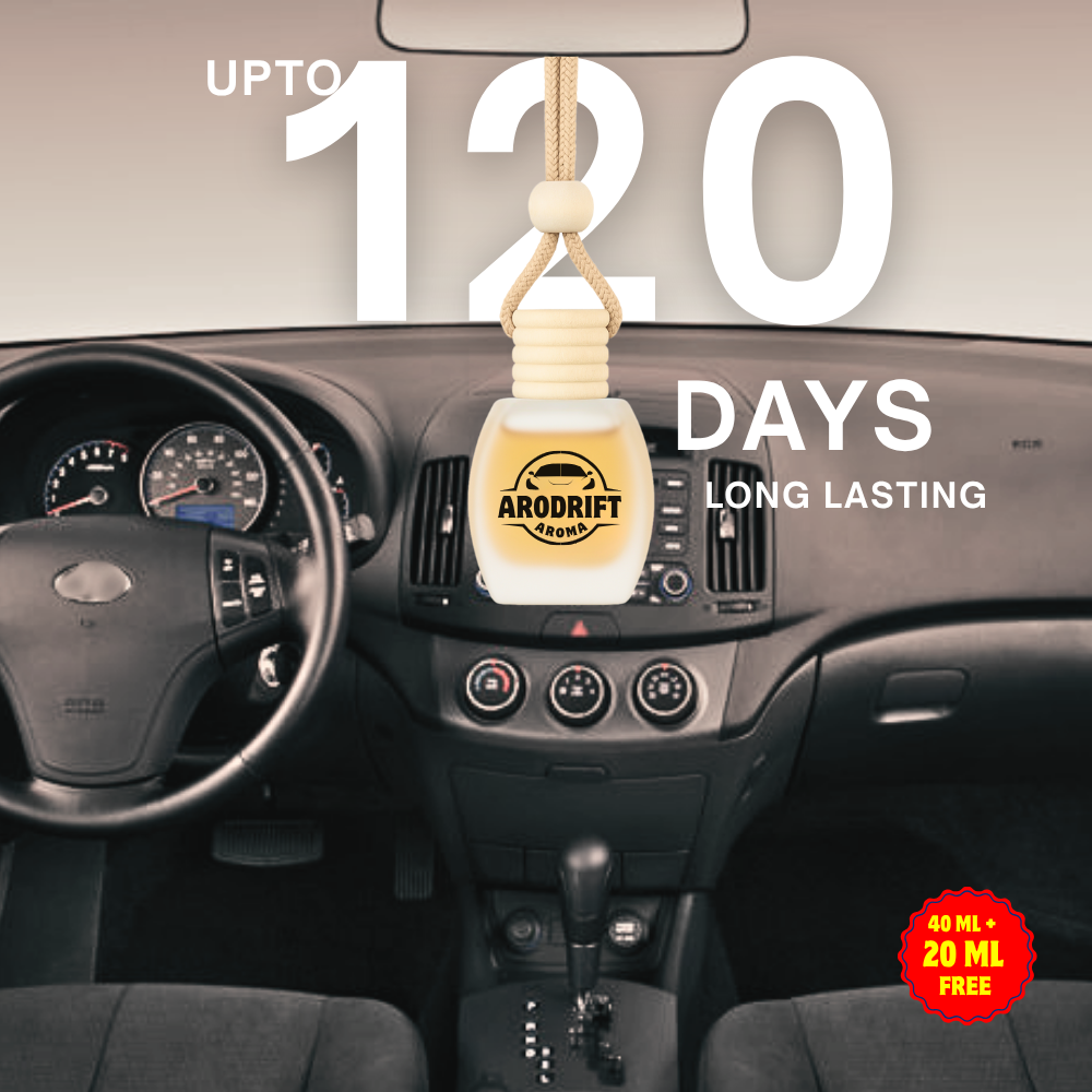 AroDrift Premium Hanging Car Perfume Combo  - Pack of 4 (60 ml) | Aroma with Essential Oils | Last Upto 120 Days